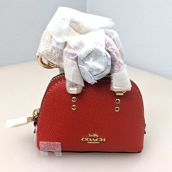 Coach Mini Katy Satchel Bag Charm Miami Red Key Fob - Picture 4 of 6